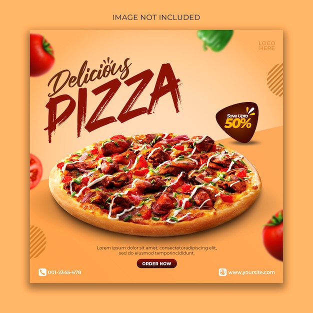 Szablon Transparentu Promocji Menu Pizzy