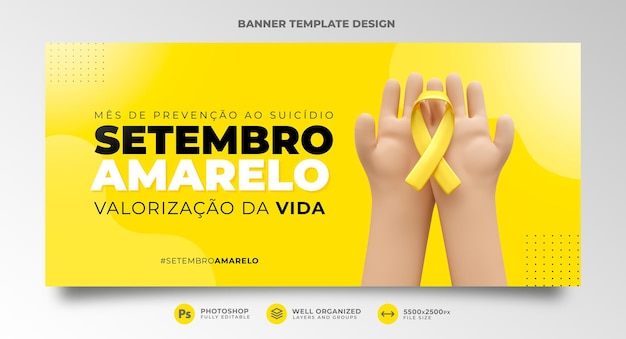 Szablon Transparentu żółty Wrzesień Dla Kampanii Marketingowej W Brazylii W Renderowaniu 3d