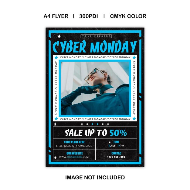 PSD szablon ulotki cyber monday