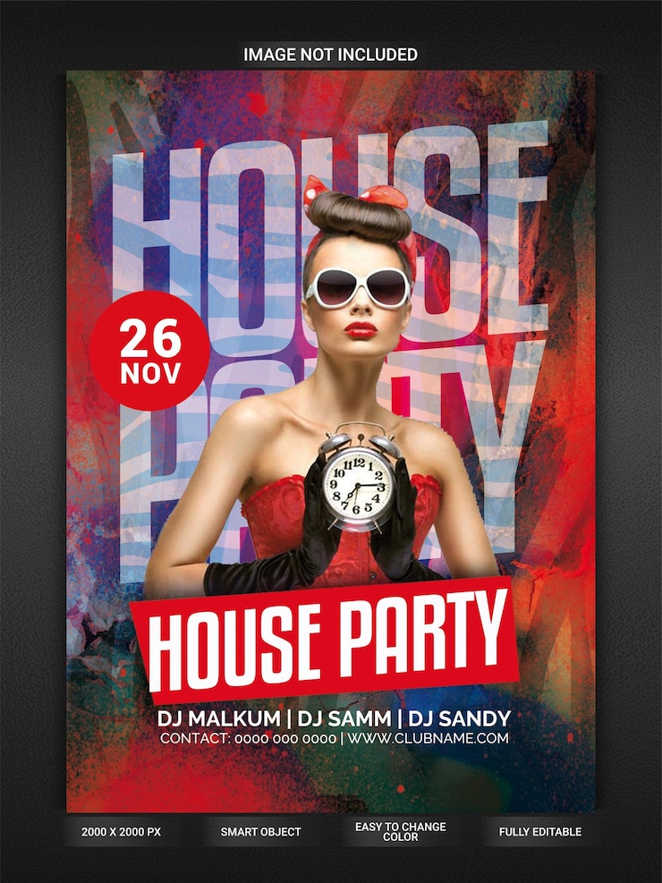 PSD szablon ulotki domu party