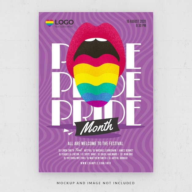 Szablon ulotki dotyczącej obchodów dumy LGBT w formacie PSD