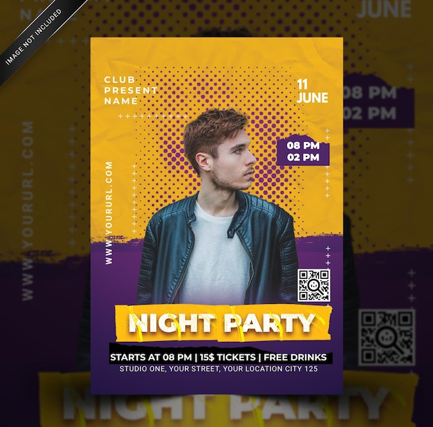 Szablon Ulotki Festiwalu Muzyki Night Party Szablon Psd