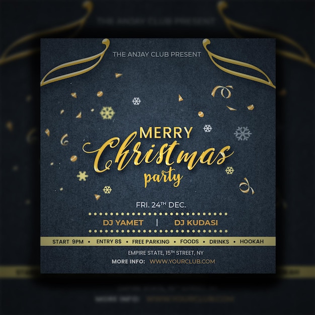 Szablon Ulotki Klubowej Na Imprezę świąteczną I Projekt Premium W Mediach Społecznościowych
