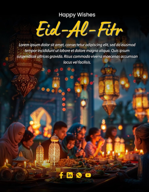 Szablon Ulotki Na święto Eid Al-fitr