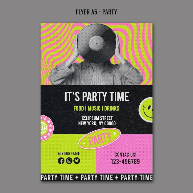 Szablon ulotki Party Time