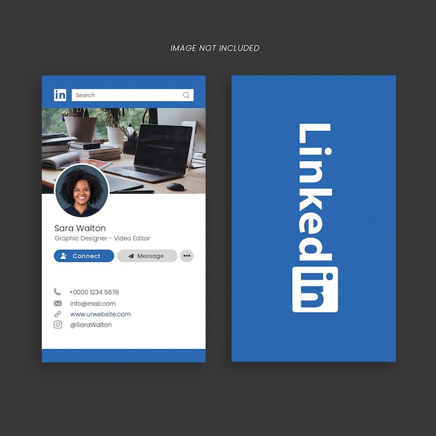 Szablon wizytówki w stylu profilu Linkedin PSD