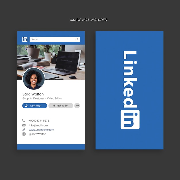 Szablon Wizytówki W Stylu Profilu Linkedin Psd