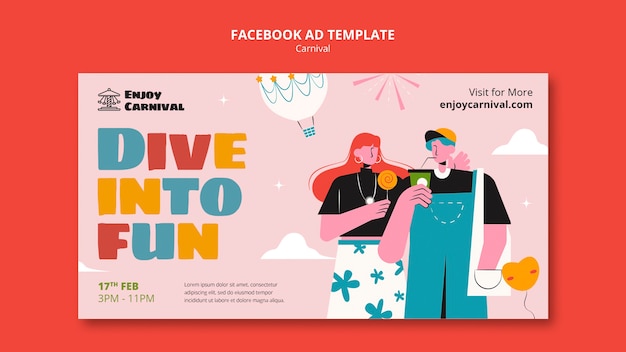 Szablon wydarzenia karnawałowego na Facebooku