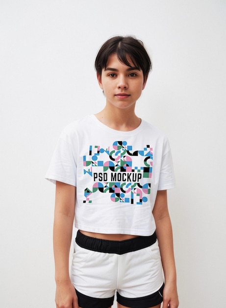 Szablon wystawy tee dla unisex estetyczny branding merch mockup koszulka