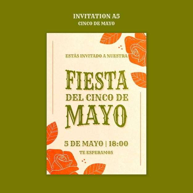 Szablon zaproszenia na uroczystość Cinco de Mayo