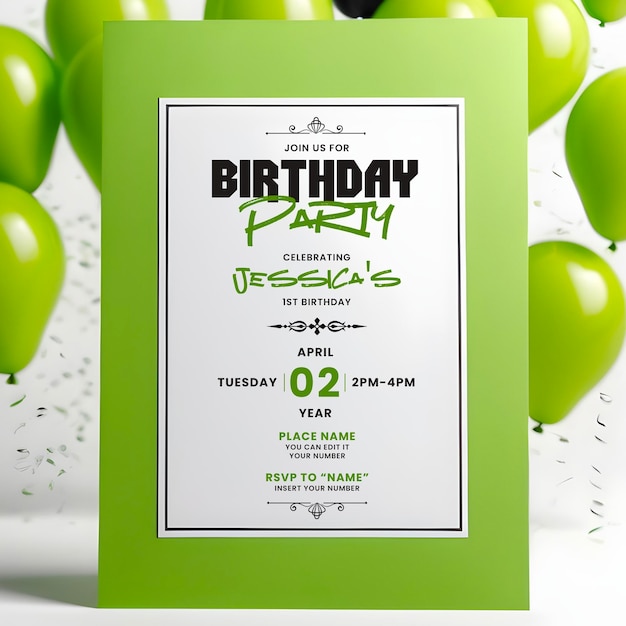 PSD szablon zaproszenia urodzinowego psd na twój specjalny dzień