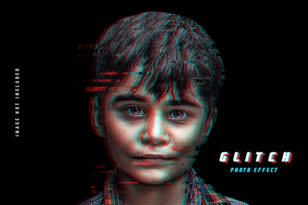 Szablon zdjęcia efektu glitch