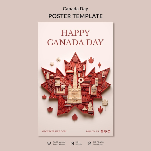 Szablony plakatów Happy Canada Day 2023