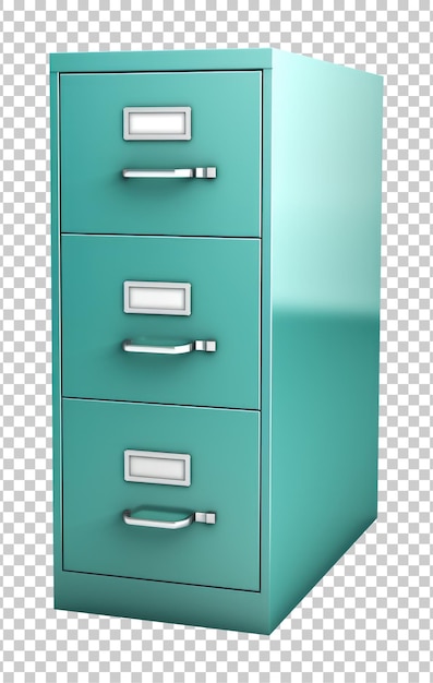 PSD szafka na dokumenty biurowe izolowana na przezroczystym tle