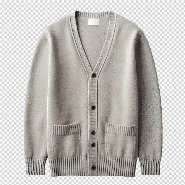 PSD szary sweter z białym paskiem z przodu i w prawym dolnym rogu