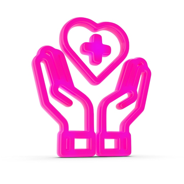 Szczegółowa 3D medyczna symbola serca dla zdrowia ilustracja anatomii ikona ludzkiego serca do użytku medycznego
