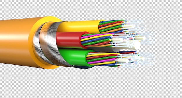 szczegóły kabla światłowodowego do połączenia z internetem