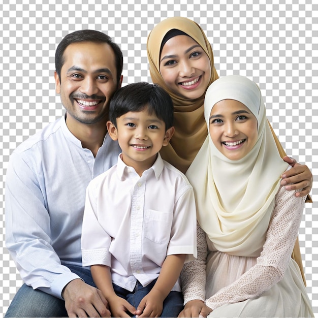 PSD szczęśliwa azjatycka muzułmańska rodzina