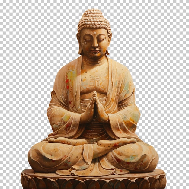 PSD szczęśliwa buddha purnima złoty posąg buddhy vesak dzień festiwal odizolowany na przezroczystym tle