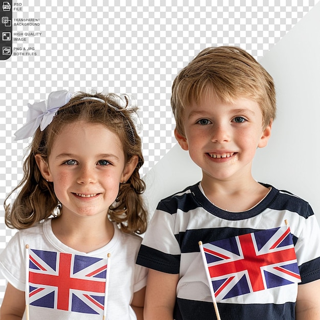 PSD szczęśliwe dzieci z flagą narodową stanów zjednoczonych odizolowane