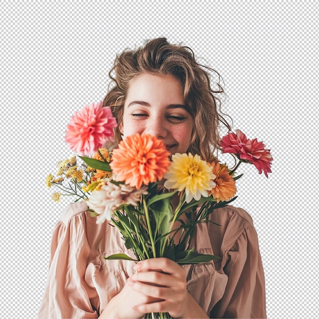 PSD szczęśliwe kobiety i kwiaty