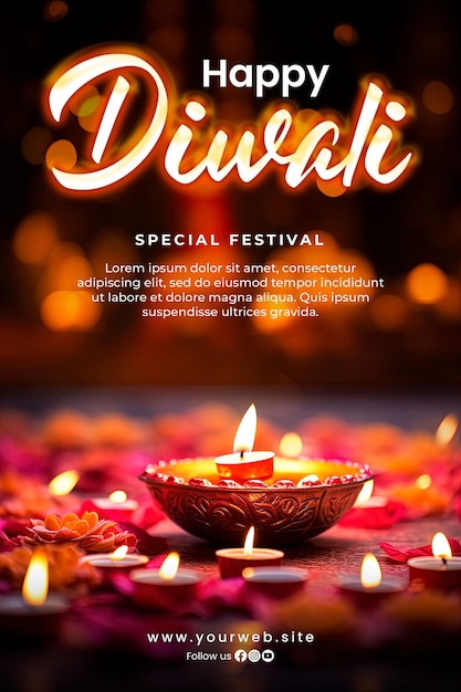 Szczęśliwe tło diwali i plakat diwali