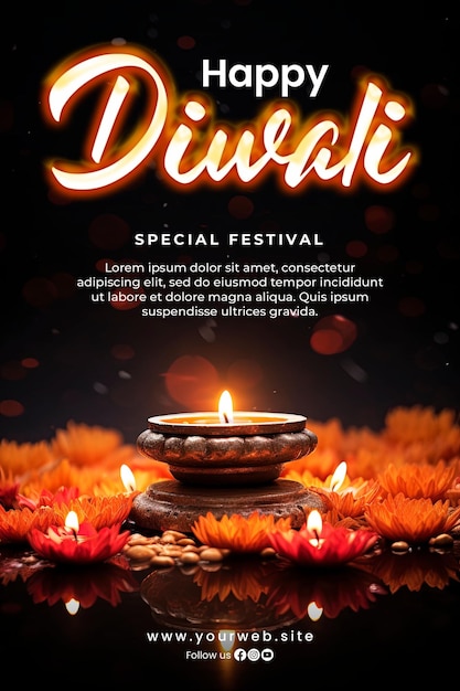 Szczęśliwe tło diwali i plakat diwali