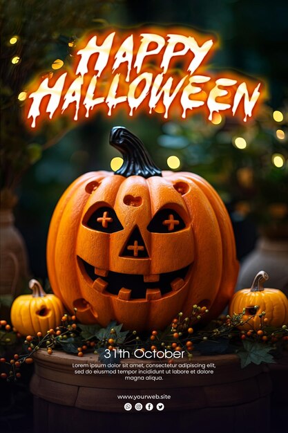 Szczęśliwe Tło Halloween I Plakat Halloween