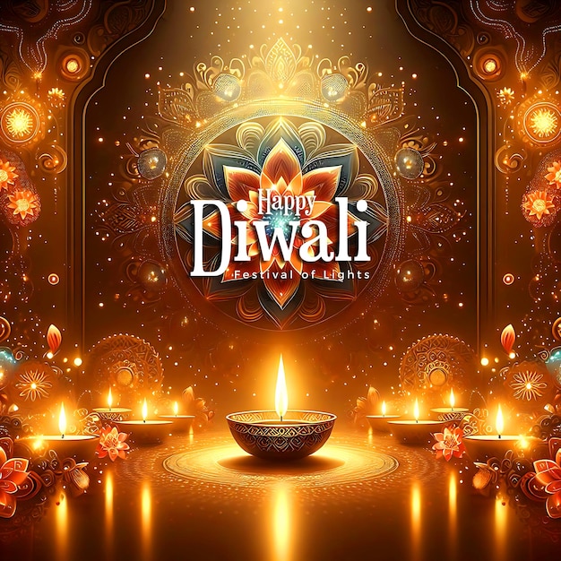 PSD szczęśliwego diwali festiwalu świateł projekt tła