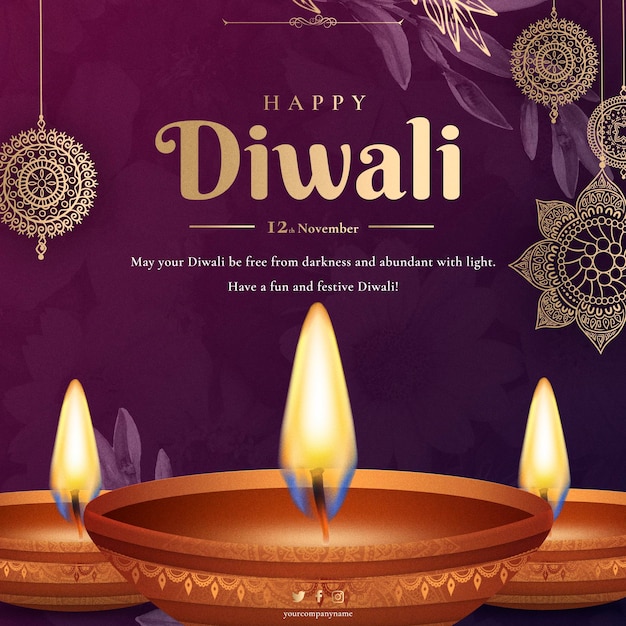 Szczęśliwego Diwali indyjskiego festiwalu piękny artystyczny projekt tła
