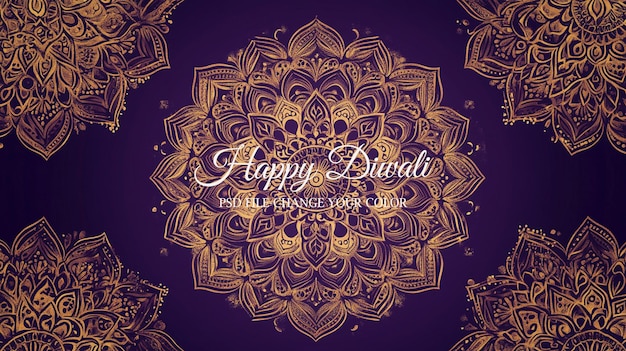 Szczęśliwego Diwali luksusowe tło psd