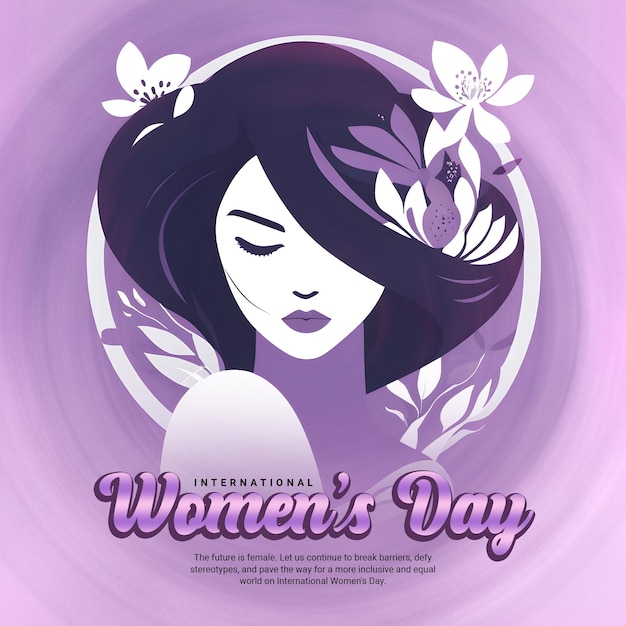 PSD szczęśliwego międzynarodowego dnia kobiet 8 marca w mediach społecznościowych