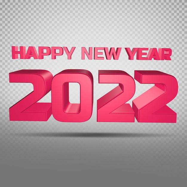 Szczęśliwego Nowego Roku 2022 Różowy Renderowania 3D Luksusowy Styl