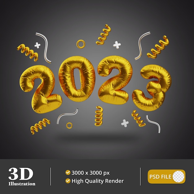 Szczęśliwego Nowego Roku 2023 Ilustracja 3d