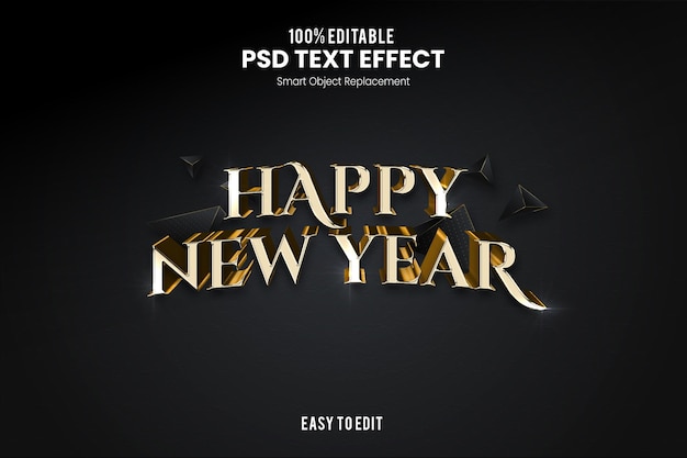 Szczęśliwego Nowego Roku Elegancki Ekskluzywny I Premium Efekt Tekstowy