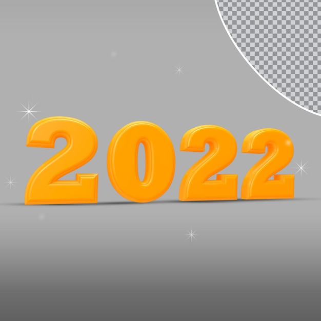 Szczęśliwego Nowego Roku Numer 2022 3D