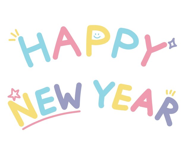 PSD szczęśliwego nowego roku tekst dla szczęśliwego nowego roku