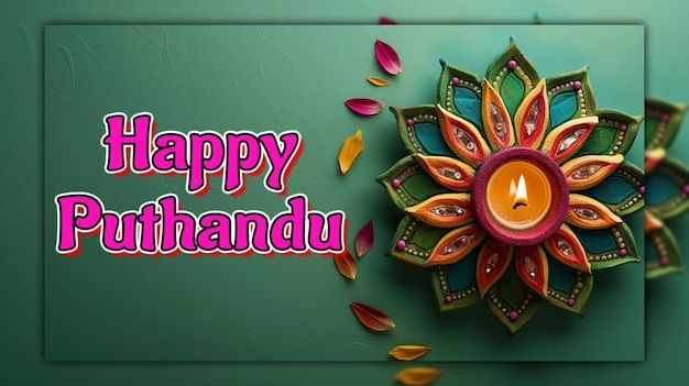 PSD szczęśliwego tamilskiego nowego roku puthandu india festiwal tło dla postów w mediach społecznościowych