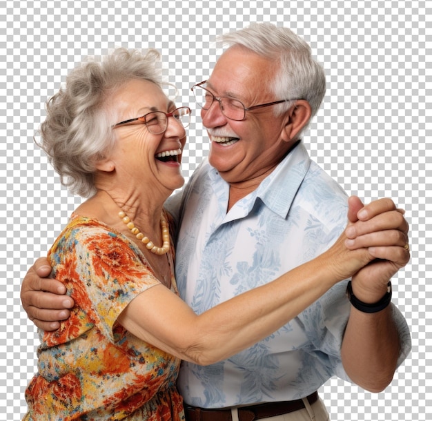 Szczęśliwi Dziadkowie Tańczą Na Przezroczystym Tle