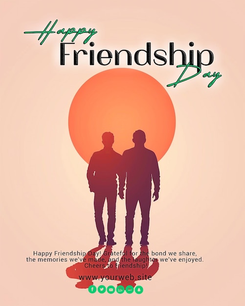PSD szczęśliwy dzień przyjaźni psd social media poster design background