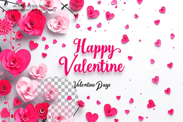 Szczęśliwy Dzień Walentynek Tekst W Kształcie Serca Efekt Miłości 3d Na Przezroczystym Tle
