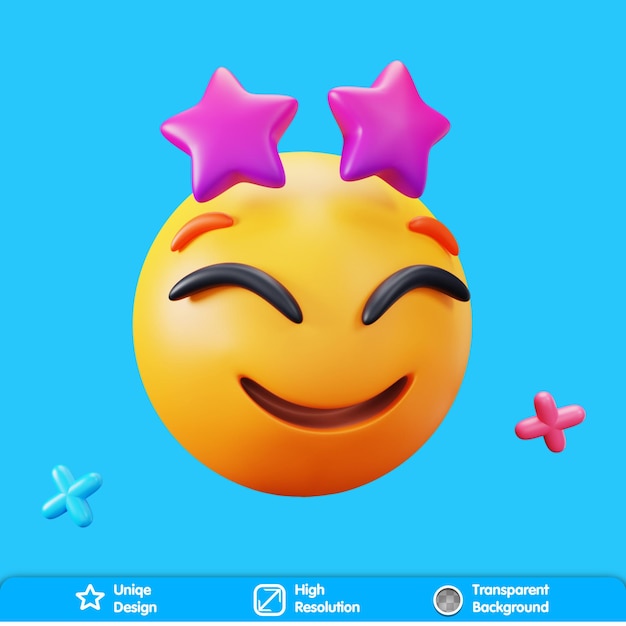 Szczęśliwy emotikon 3D Party