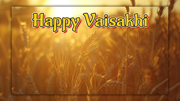 PSD szczęśliwy festiwal baisakhi tło rolnictwo kulturowe zbior ryżu pola pszenicy kultura sikhów