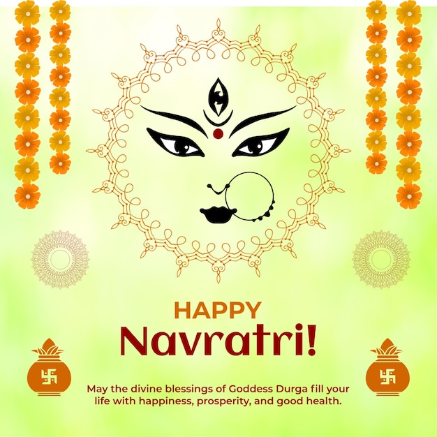 Szczęśliwy Navratri Pozdrowienia India Festiwal Instagram Post