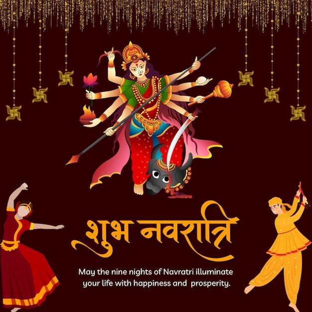 Szczęśliwy Navratri Pozdrowienia India Festiwal Instagram Post