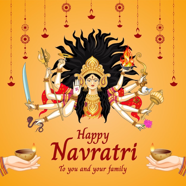 Szczęśliwy Navratri Pozdrowienia India Festiwal Instagram Post