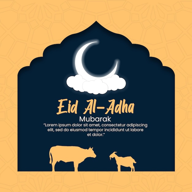 PSD szczęśliwy plakat eid al adha