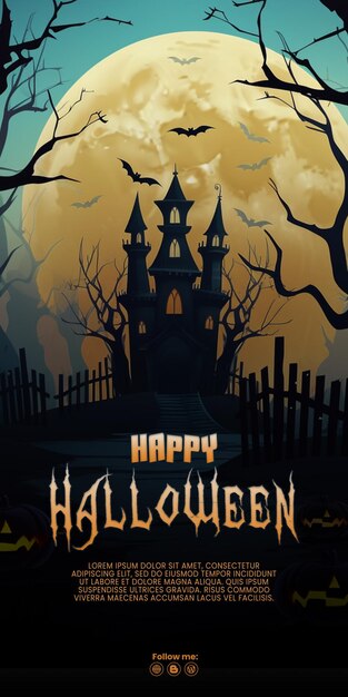 Szczęśliwy Plakat Halloween Wygenerowany Przez Ai