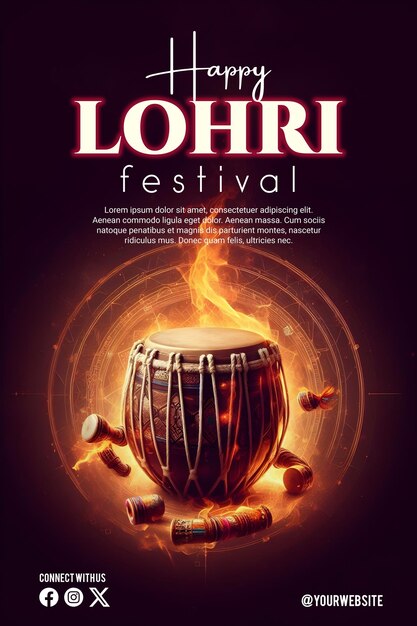 Szczęśliwy Plakat Lohri Z Pięknym Tłem