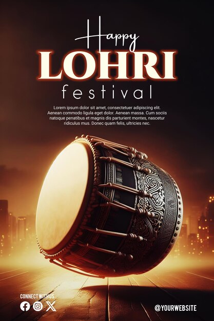 Szczęśliwy Plakat Lohri Z Pięknym Tłem